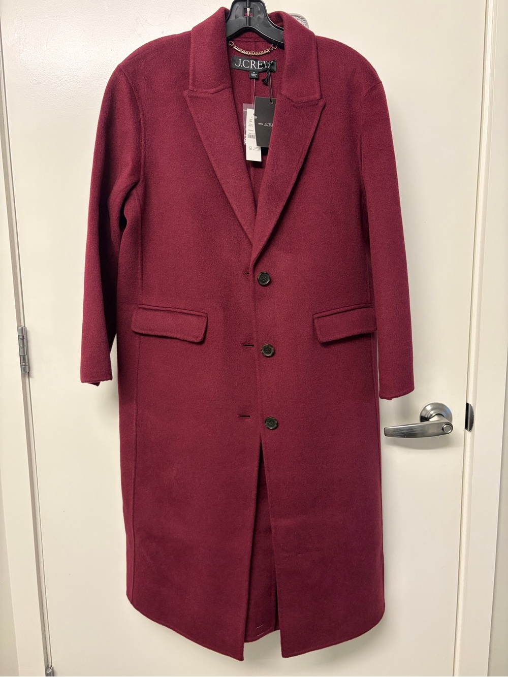 J.Crew Chiara topcoat in Double face wool in Wilshire Red 2P